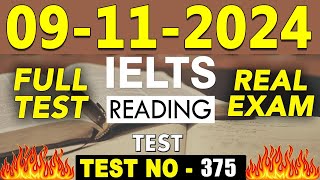 IELTS Reading Test 2024 with Answers  09112024  Test No  375 [upl. by Eleazar]