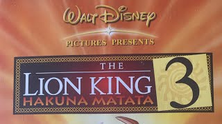 Opening to The Lion King 3 Hakuna Matata 2004 [upl. by Davies]