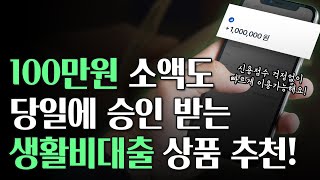 생활비대출 소액 100만원 당일 승인되는 상품 한가지 추천 [upl. by Draude]