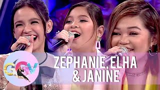 Vice Ganda gets entertained by Zephanie Elha and Janine on Mash Up Challenge  GGV [upl. by Lehcin]