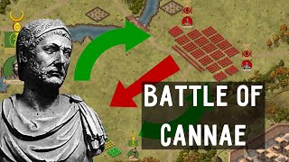 Battle of Cannae 216 BC Animated Map Hannibal vs Ancient Rome [upl. by Arlena]