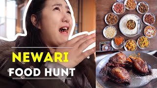 NEWARI FOOD HUNT  Kichhy Vlogs amp Robin from UK  HARISIDDHI NEWA SHULEE [upl. by Henrie]