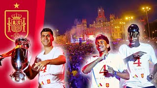 FIESTÓN de la SELECCIÓN española de fútbol en Cibeles ¡CAMPEONES DE LA EUROCOPA  Revíve la fiesta [upl. by Nylekoorb]