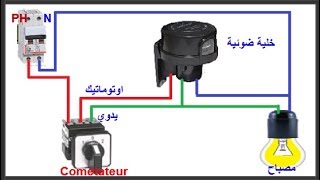 طريقة توصل الخليه الضوئية يداوي اوتوماتيكيphotocell [upl. by Enelkcaj]