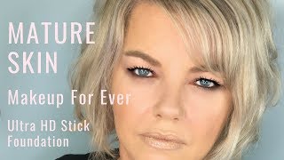 Makeup For Ever Ultra HD Stick Foundation for Mature Skin Full Face Makeup nicqui madden [upl. by Eilojne959]