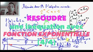 Terminale S Résoudre une inéquation avec fonction exponentielle 44 [upl. by Nawuq]