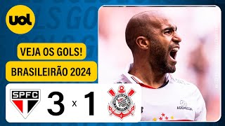 SÃO PAULO 3 X 1 CORINTHIANS  BRASILEIRÃO 2024 VEJA OS GOLS DE LUCAS ARBOLEDA ANDRÉ SILVA E YURI [upl. by Gilbertson]