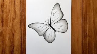 How to draw beautiful butterfly  Pencil sketch for beginners  Karabi arts academy [upl. by Grizelda225]