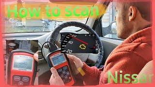 Autel MaxiScan MS509 Nissan How to scan engine sensor sonda lambda [upl. by Talya559]