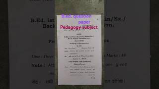 Bed question paper of pedagogy of MathematicsE205 viral shorts trending [upl. by Oiracam]