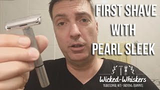 Sleek safety razor by Pearl Shaving  First shave [upl. by Vitalis]