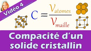 Compacité Cristallographie  1ère enseignement scientifique Les cristaux physique chimie [upl. by Jenkel790]