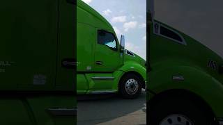 Lime Green BigRig tractor trailer truck 722 million views transportation truck bigrigs [upl. by Ihel]