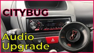 Dikke audio upgrade in de Peugeot 107 Nieuwe JBL speakers en Pioneer radio voor Aygo en C1 Citybug [upl. by Naujej326]