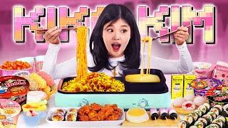 MUKBANG ASMR  Convenience KOREAN STORE spicy buldak ramen gimbap Korean desserts tteokbokki [upl. by Turoff]