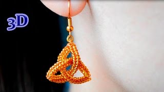 Beaded Earrings Celtic Knot Triquetra 3D Beading Tutorial [upl. by Keligot]