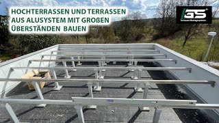 Hochterrasse bauen mit Dielen oder Platten aus Alusystem aufgeständert [upl. by Yenot407]