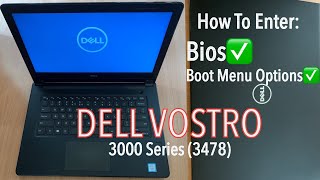 Dell Vostro 14 3000 3478  How To Enter Bios UEFI amp Boot Menu Options [upl. by Alric529]