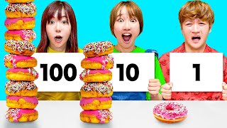 【24時間】大量のドーナツ サイコロで出た数だけ食べる生活が過酷すぎた… お菓子全部食べるまで帰れません！大中小チャレンジ【大食い】 [upl. by Aivil]