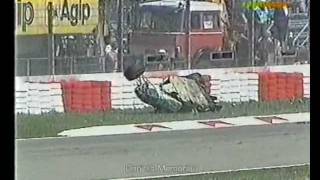 San Marino GP 1994 Friday Qualifying 1 Barrichellos Accident [upl. by Rhtaeh]