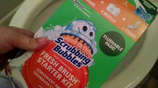 Scrubbing Bubbles Fresh Brush Toilet Cleaning System  First Impressions Review amp Demo [upl. by Galligan]