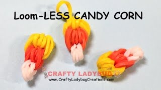 Rainbow LoomLESS EASY CANDY CORN CHARM HALLOWEEN Series Tutorials by Crafty LadybugHow to [upl. by Yrram269]