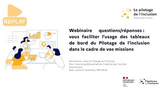 ReplayLe Pilotage de linclusionWebinaire questions  réponses 21 novembre [upl. by Eislehc]