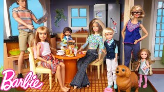 Barbie Doll Family Goes to a New School  Morning Routine [upl. by Swane]