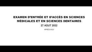 Correction Biologie session dAoût 2022  Concours de lARES pour les études médicales et dentaires [upl. by Aljan465]