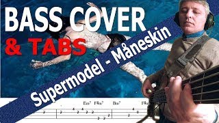 Maneskin  SUPERMODEL Bass Cover  TABS [upl. by Abbate]