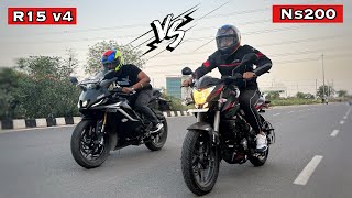 Pulsar Ns200 Obd 2 Vs Yamaha R15 Drag Race 2023 Winner 🥇 [upl. by Gunnar]