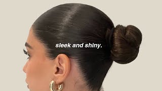 sleek bun tutorial model inspired [upl. by Atteram]