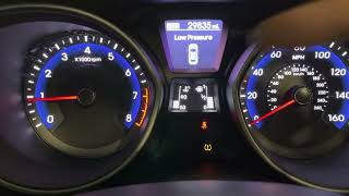 Hyundai Tyre Tire Pressure Warning Light TPMS Low Pressure Message Fix [upl. by Yc350]