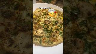 Wow I am in love with this mushroom spring onion omlet  mushroom omlet springonion shorts [upl. by Yauq]