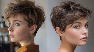 Grey Fine Pixie Haircut Style For Women over 40  curly pixie cut 2024  Best Short Haircut 2024 [upl. by Leverick]