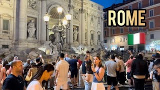 Rome Evening Walk Italy 🇮🇹 August 19 2024 4K HD Roma Italia City Walk Night Walking Tour [upl. by Einaej]