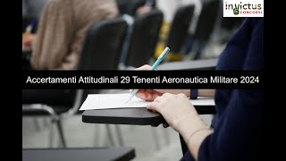 Accertamenti Attitudinali Concorso 29 Tenenti Aeronautica Militare 2024 [upl. by Nosaes125]