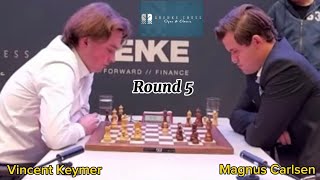 GRENKE Chess Classic 2024 Vincent Keymer vs Magnus Carlsen [upl. by Fleischer]