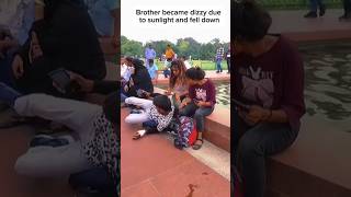 Brother became dizzy due to sunlight and fell down 🌞 😢😢 shorts viralvideo [upl. by Segalman]