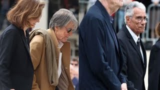 Jacques Dutronc et sa compagne JeanMarie Périer famille et amis aux obsèques de Françoise Hardy [upl. by Cheadle696]