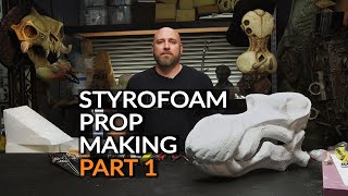 Styrofoam Prop Making Part 1 Designing Carving amp Texturing  PREVIEW [upl. by Zak]