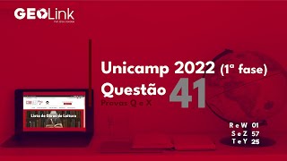 Unicamp 2022 primeira fase questão 41 Provas Q e X [upl. by Nilknarf487]