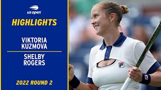 Viktoria Kuzmova vs Shelby Rogers Highlights  2022 US Open Round 2 [upl. by Leirea]