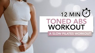 12 MIN TONED ABS PILATES WORKOUT  Pilates For A Flat Belly amp Strong Core  Eylem Abaci [upl. by Ashil]