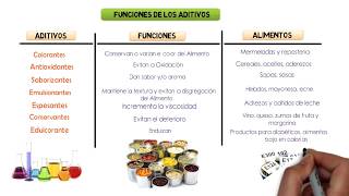 ADITIVOS ALIMENTARIOS  Que son  Funciones  Uso en la industria alimentaria [upl. by Ydnec]