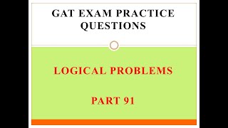 GAT Exam Practice Question Part 91 [upl. by Salvatore307]