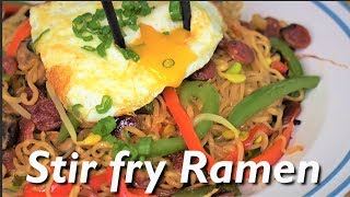 EASY BEEF RAMEN STIRFRY NOODLES RECIPE [upl. by Eineg]