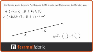 Vektorrechnung Geradengleichung mit zwei Punkten bestimmen [upl. by Sofko493]