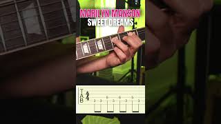 Marilyn Manson Sweet Dreams Riff Guitar Tutorial Tabs [upl. by Aicire835]