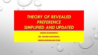 THEORY OF REVEALED PREFERENCE IN HINDI [upl. by Leighland653]